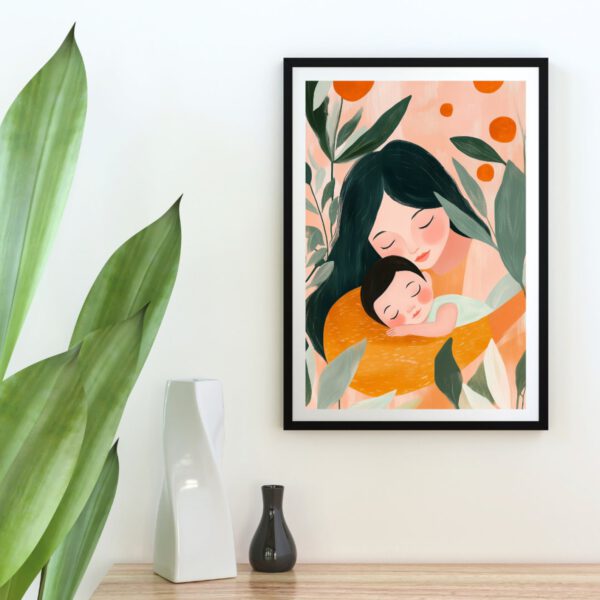 Moeder en Kind Printable Art Salie Sinaasappel - Afbeelding 2