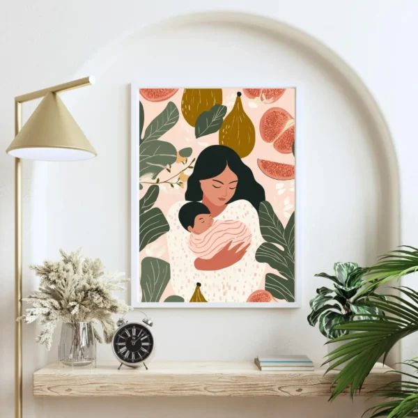 Moeder en Baby Printable Art Pastel Vijgen - Afbeelding 3