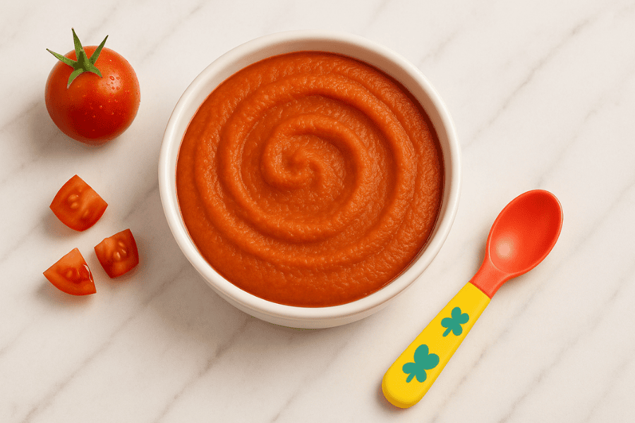 babyhapje met tomaat