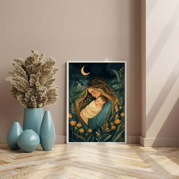 Night Sky Printable Art Moeder Baby - Afbeelding 4