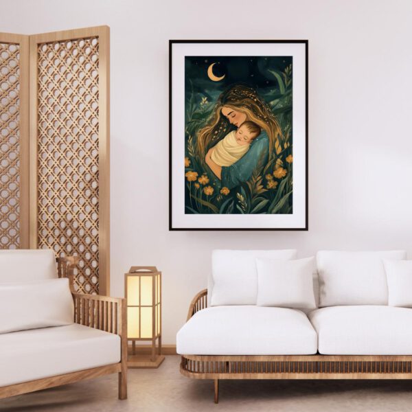 Night Sky Printable Art Moeder Baby - Afbeelding 3