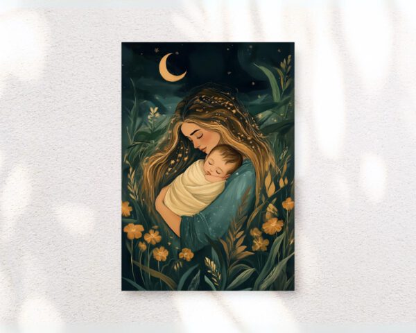 moeder kind print digitale kunst thuis printen