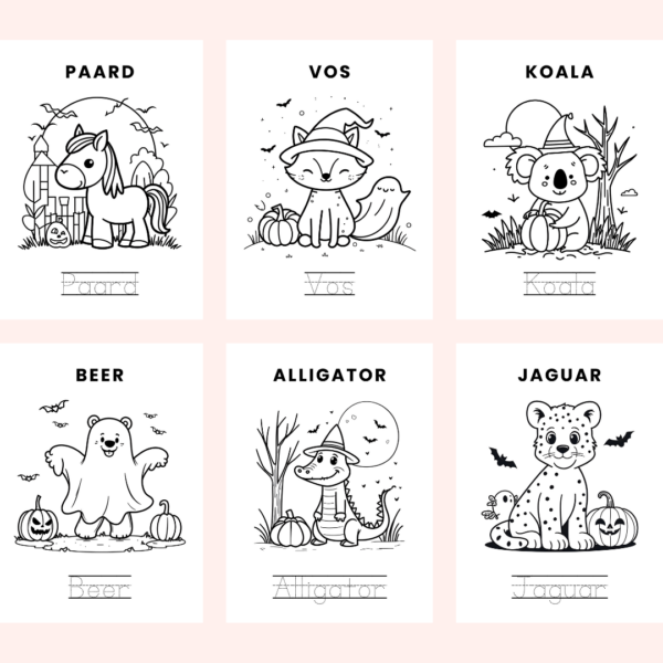 Halloween ABC Kleurboek voor kleuters - Afbeelding 2