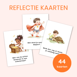 Reflectie en dankbaarheid kaarten voor kleuters